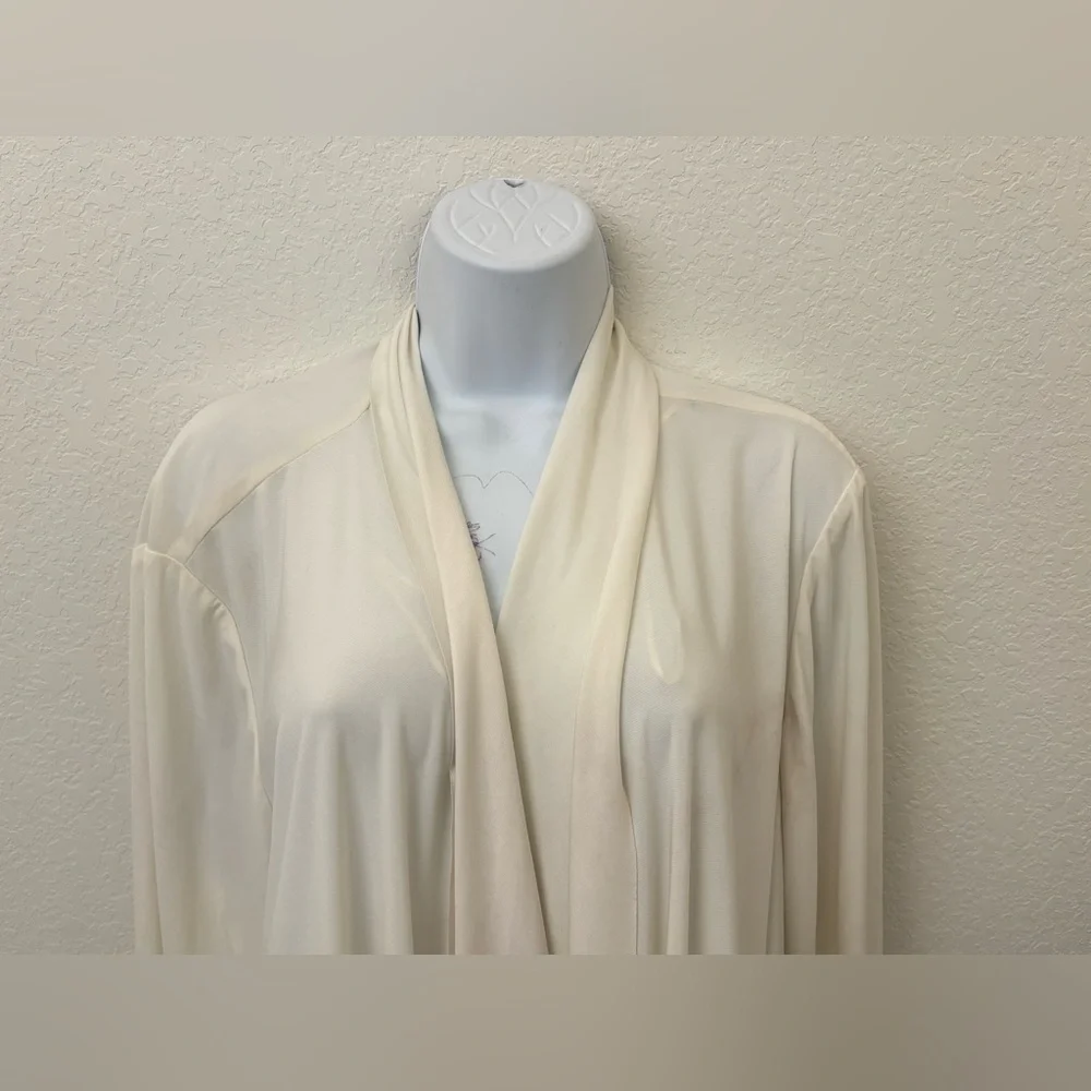 Vtg R&M Richards by Karen Kwong Sz 2x Womens Open Cardigan Cream Ivory Drape​ - Picture 2 of 9